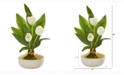 Nearly Natural 18in. Tulip Artificial Arrangement in Gold and Cream Elegant Vase